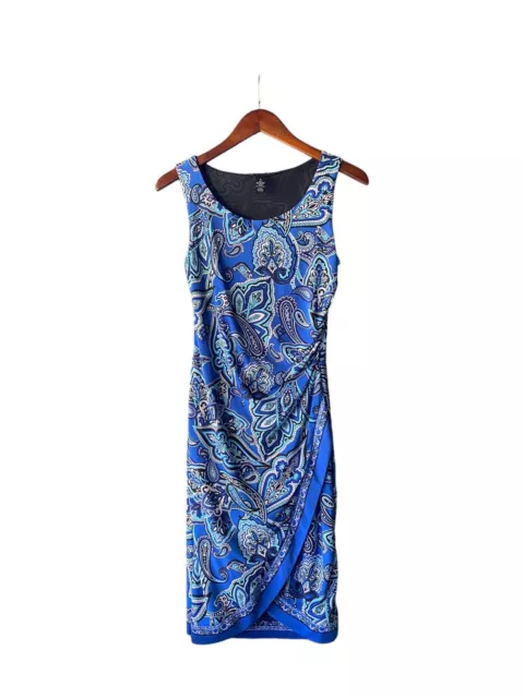 INC International Concepts Women's Sleeveless Faux-Wrap Dress Size S Paisley