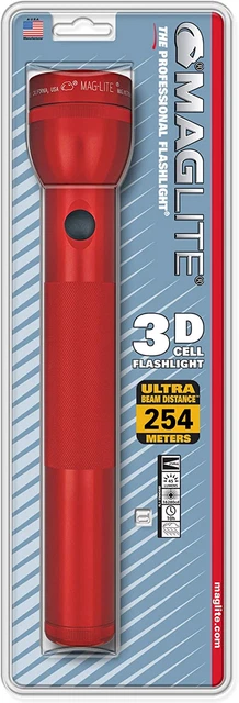 Maglite Heavy-Duty Incandescent 3-Cell D Flashlight Red