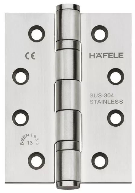 Häfele Bisagras Planas Acero Inox 114x102 Escuadra de Puerta 120KG Carga Pesada