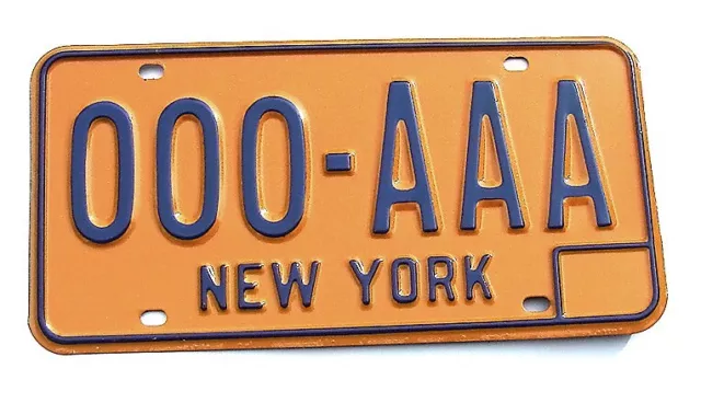 Vintage 1973 New York SAMPLE License Plate # 000-AAA