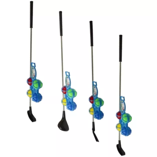 4x Kinder Golfset mit 4 Bällen 62 cm Golfschläger Minigolf Bürogolf Kindergolf