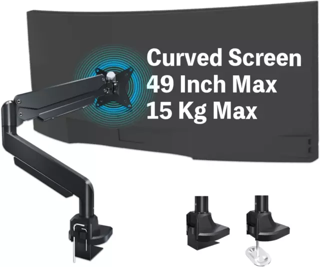 HEYMIX Heavy Duty Monitor Arm, 15KGs Monitor Stand VESA Mount, Monitor Desk Moun