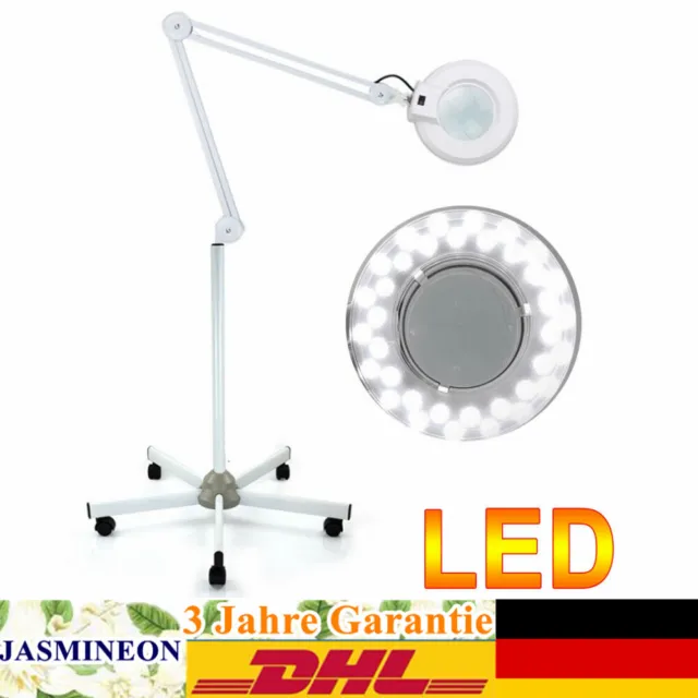 8x Lámpara de lupa cosmética LED Lámpara de lupa Trípode rodante Cosméticos Luz de trabajo