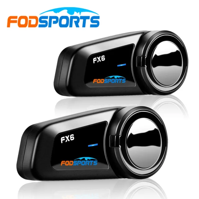 2X 1000m FX6 Motorcycle Intercom 6 Riders Helmet Interphone Bluetooth Headset FM