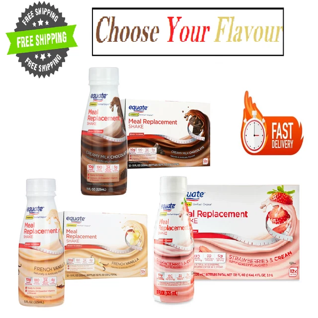 EQUATE MEAL REPLACEMENT Shake, Creamy Milk Chocolate 11 oz 12 Ct