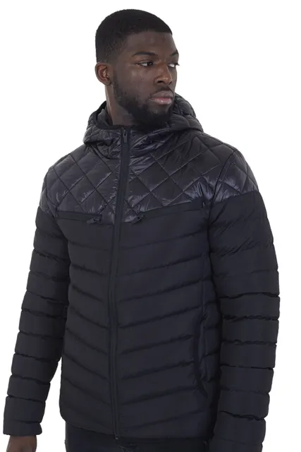 Latest Mens Black High Shine Upper Hooded Jacket Trendy Urban Wear Casual