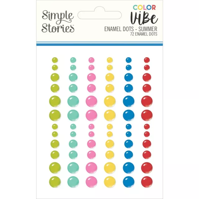 3 Pack Color Vibe Enamel Dots Embellishments 72/Pkg-Summer CV19028