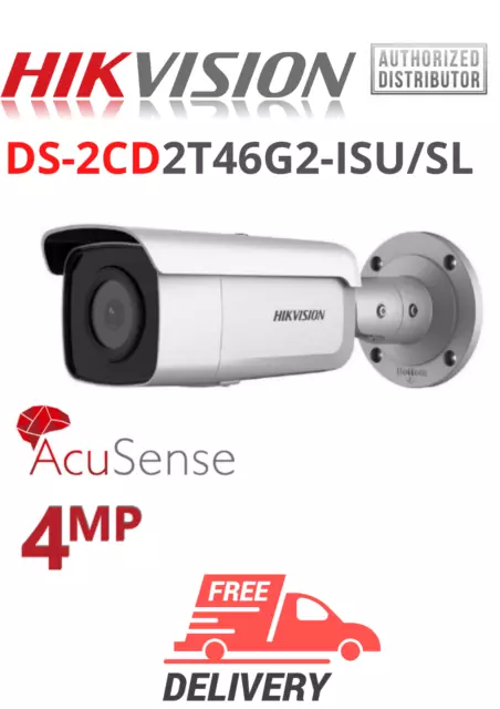 Hikvision DS-2CD2T46G2-ISU/SL 2.8mm 4MP IP AcuSense Face Capture Audio BLANC