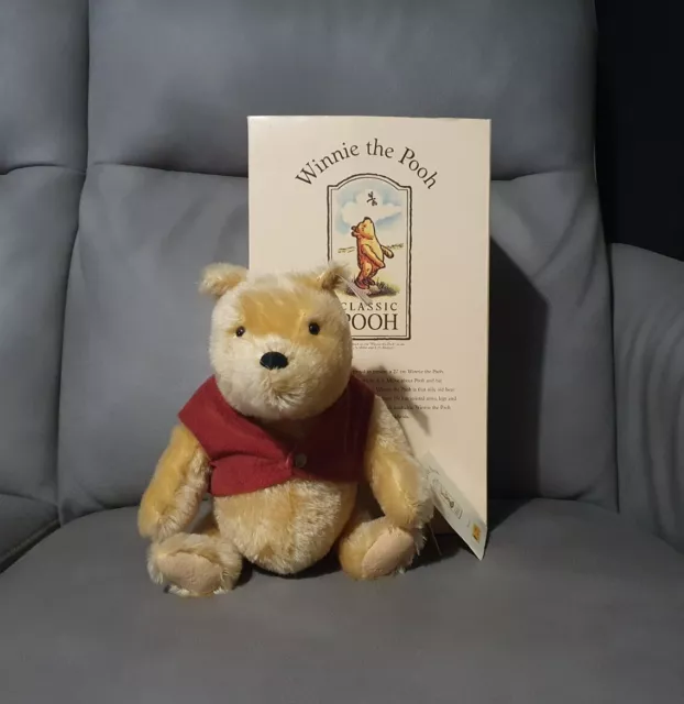 Steiff 1999 Disney Classic Winnie Puuh Mohairbär in Weste Ean 651489