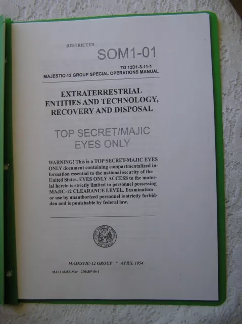 Government Report On UFO's - SOM 101 - MAJIC - Majestic-12 Group SOM1-01 (1954)