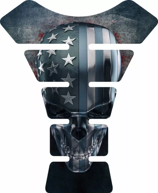 Americana Teschio Grunge Moto Gel Gas Serbatoio Pastiglia Protezione Calcomania