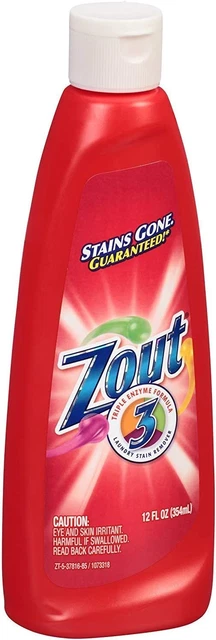 Zout Triple Enzyme Formula Laundry Stain Remover, 12 Oz Pack of 3