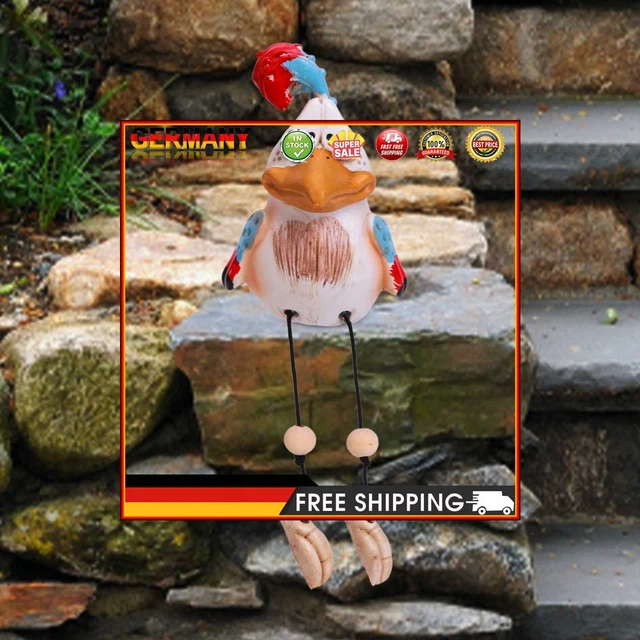 Kunstharz-Garten-Huhn-Statue Art Farm Dumb Chicken Sculpture Ornament Decor (rot