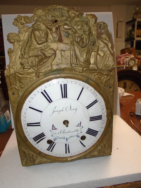Antique-French-Morbier-Clock Movement-Ca.1875-To Restore-#P-16 Antique-French-Morbier-Clock Movement-Ca.1875-To Restore-#P-16