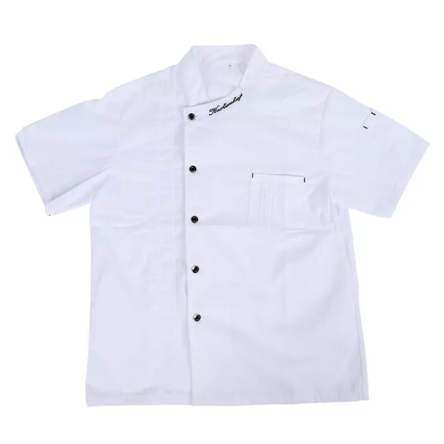 Chef's Uniform Jacket Summer Short Sleeve Chef Cook Coat For Men (White XXXL) SD