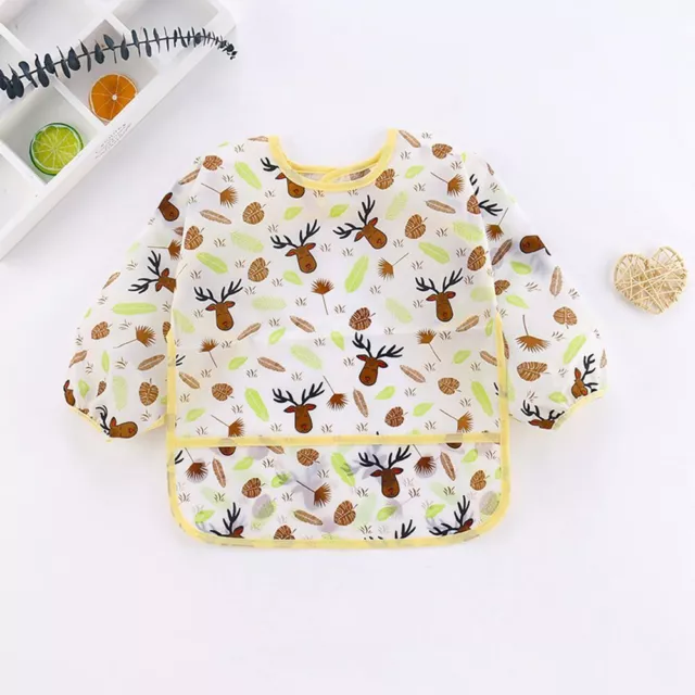 Long Sleeve Clothes Drawing Paint Painting Apron Smock Art Accessory Kids Bib