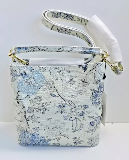 Brahmin Mini Amelia Blue White Jay Melbourne Leather Cross Body Hand Bag NWT 2