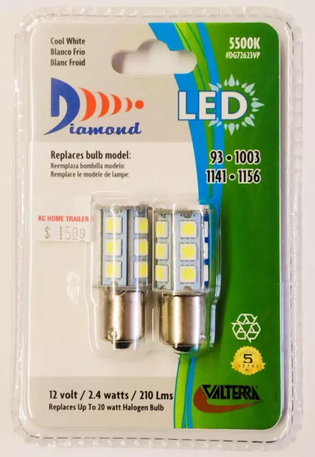 DG72623VP Valterra 12 volt LED BULBS Replaces 93, 1003, 1141, 1156 RV incandesce