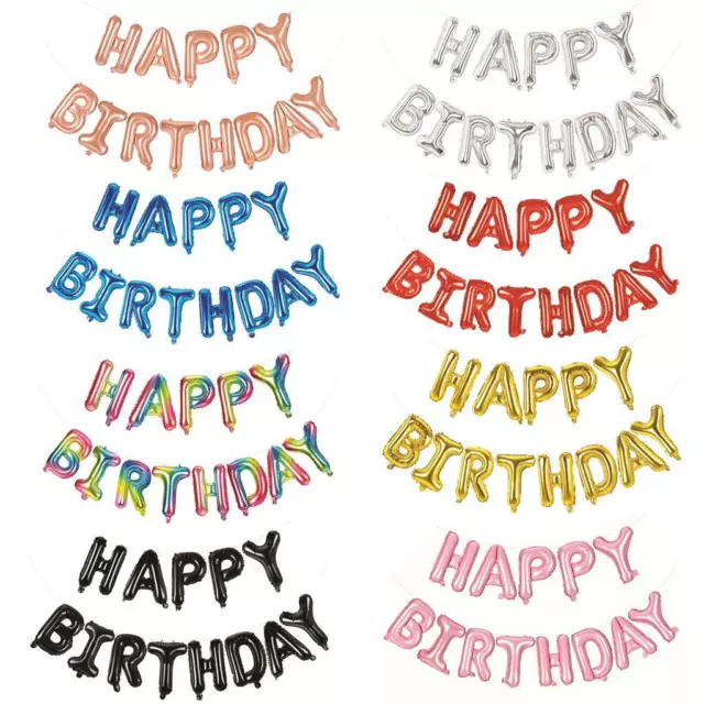 Happy Birthday Balloon Self-Inflating 16" Foil Letter Banner Party 8 X Colours