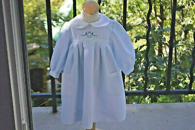Dior robe baby dior 18 mois blanche bretelle petits boutons nacres lien** 