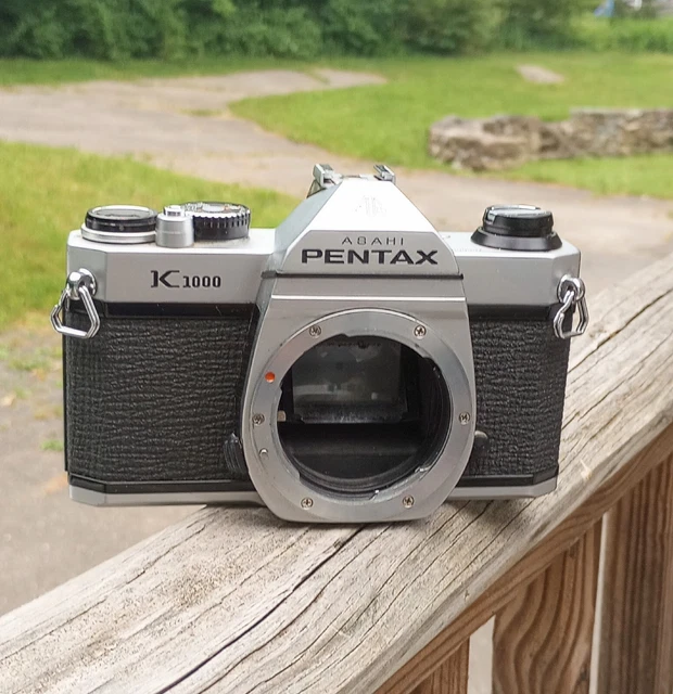 Asahi Pentax K1000 35mm Manual Program Modes SLR Film Camera Body Black Silver