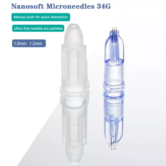 Nanosoft Microneedles 34G Fillmed Hand Trois aiguilles anti-âge