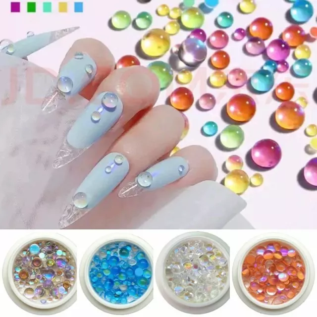 Sirena Vetro Cristallo Perline Ab Strass Combo Nail Art Accessori Misto Misura