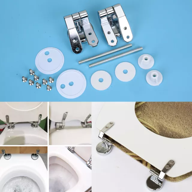 Toilet Seat Lid Hinge with Screws Bolts Nuts Set For Bathroom Repair Tool