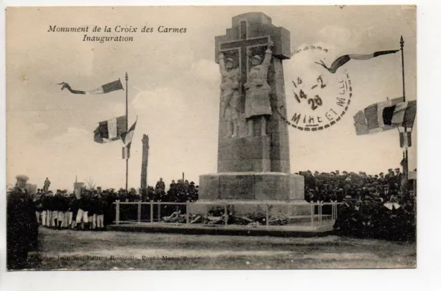 Thème VIE MILITAIRE - CASERNE CPA 54 - PONT A MOUSSON inauguration croix Carmes