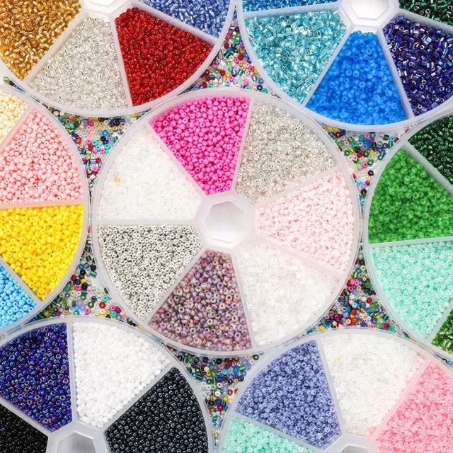 Glass Seed Beads 1Set Charm Crystal Spacer Bead for DIY Earrings Jewelry Making
