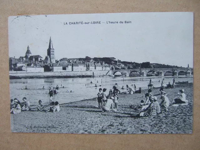 Cpa La Charite Sur Loire (58) L'heure Du Bain. Plage Animee Baigneurs