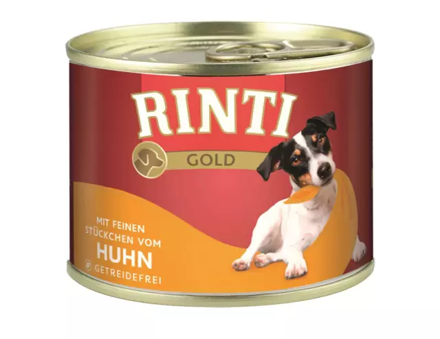 Rinti Or Poulet 12x 185g Nourriture Humide Feuchtnahrung Nourriture pour Chien