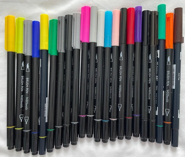 18 WHSMITH 3 Tombow Dual Calligraphy Brush Pens Used Good Without Packaging £12.00 PicClick UK