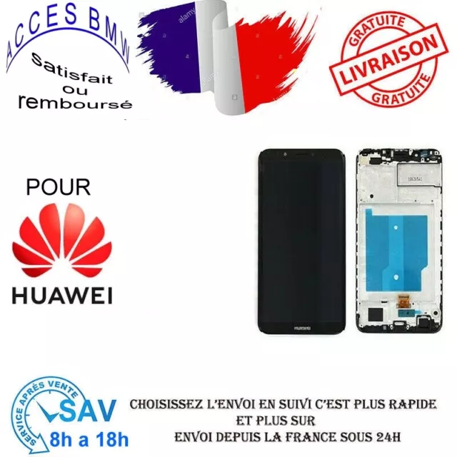 Ecran complet pour Téléphone portabe Huawei Y7 2019 6.26" Vitre tactile+LCD NOIR