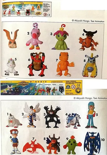 Dolci Preziosi Ovetti Digimon Serie 1 2001 Personaggi  Extra Kinder Cake Topper