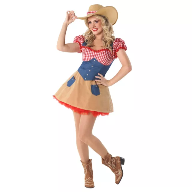 Costume da cowgirl donna selvaggio West donna bambola rodeo country abito elegante S - XXL