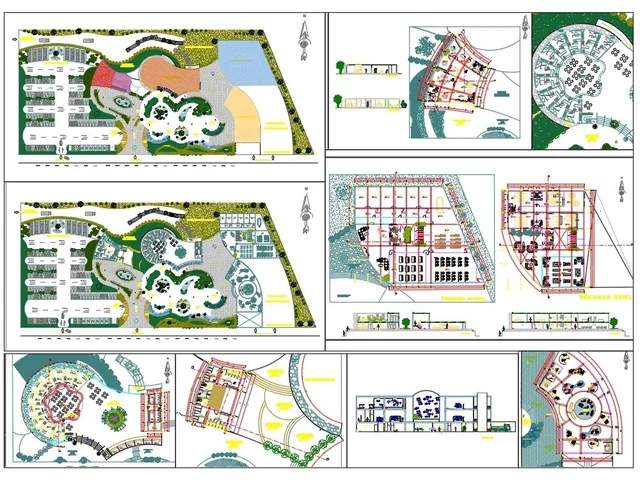 Plano de construcción de casa moderna personalizado complejo arquitectónico ecoturismo DWG