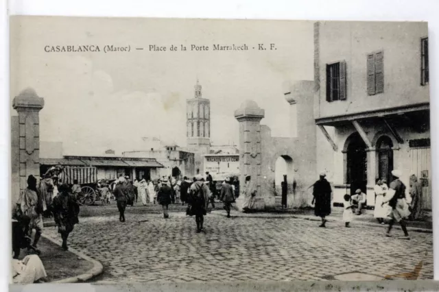 Place De La Porte De Marrakech   Casablanca Maroc Cpa  Postcard 8075