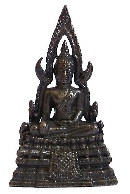 Figurine Figure Buddha On Throne Thailand Decoration Bronze