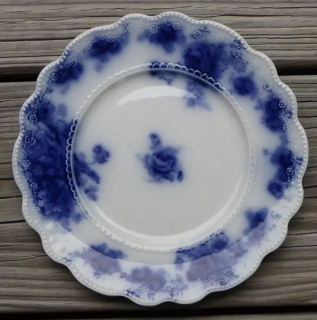 Antique 6 7/8" Flow Blue Bread Plate-WH Grindley Albany-1891-1914-#3-Rare