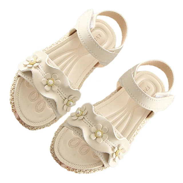 1 Pair Girls Casual Sandals Flower Decor Summer Shoes Beach Sandal Footwear 3