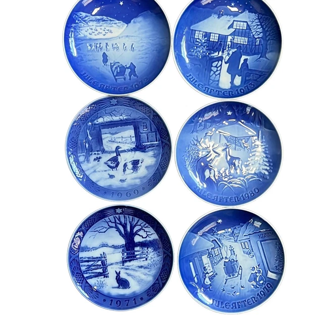 Assorted Lot of 6 Jule After Royal Copenhagen Christmas Plate Collection 7"