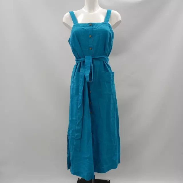 Laura Ashley Dress Womens Size UK 12 Blue 100% Linen New RMF04-CAP