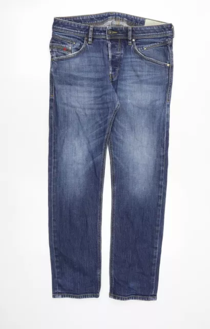 Diesel Mens Blue Cotton Straight Jeans Size 34 in Regular Zip