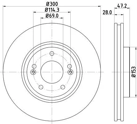 2x Mintex MDC2043 Bremsscheibe für HYUNDAI KIA