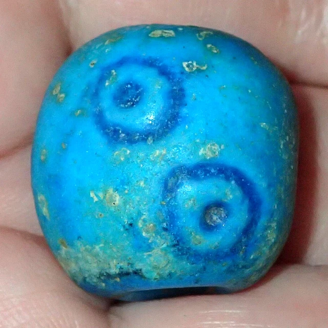 22.5mm Ancient Egyptian Amarna Faience Eye of Horus bead, 3300+ Years Old,#MC58