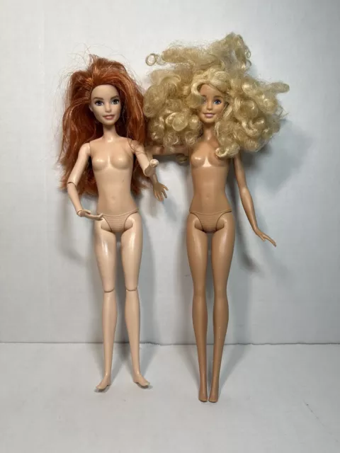 Lot Of Barbie Doll Nude Fashionistas Curvy Body Made To Move Blonde