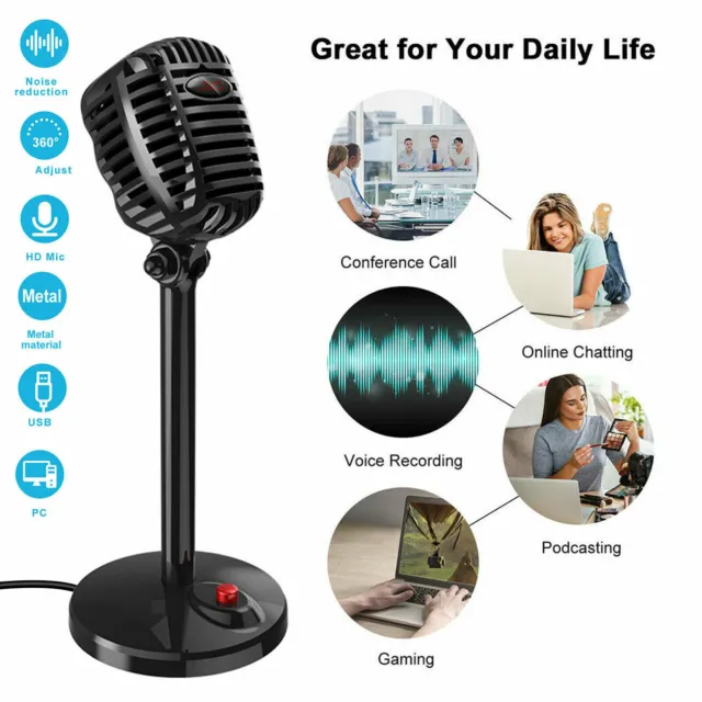 PC Mikrofon USB Plug &amp; Play Professional Home Studio Kondensator Mikrofon