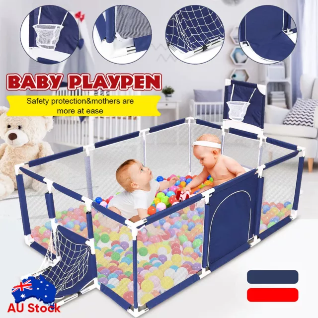 1.8M Baby Playpen Safety Gate Kids Toddler Fence Play Activity Center Game Toys