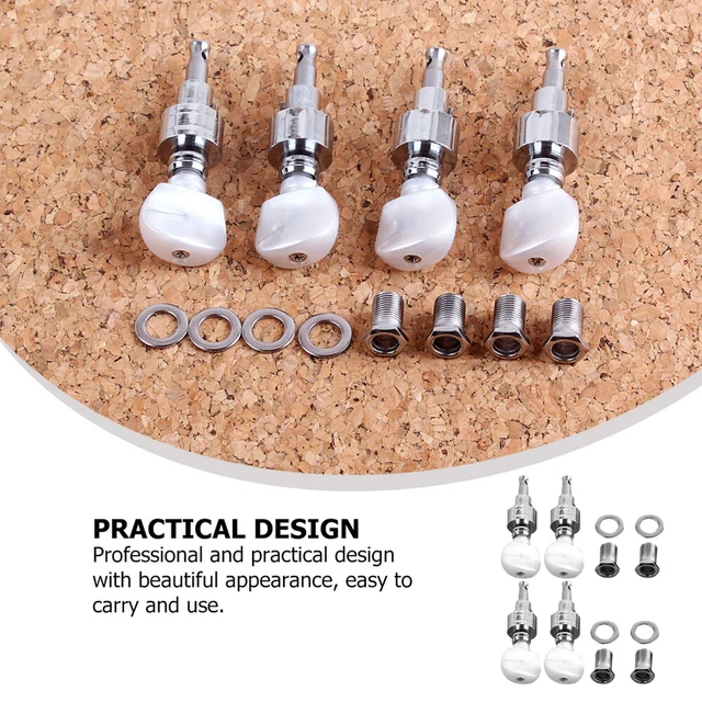 4PCS BANJO MACHINE Heads Tuning Pegs Tuners Keys with 4 Bushings
